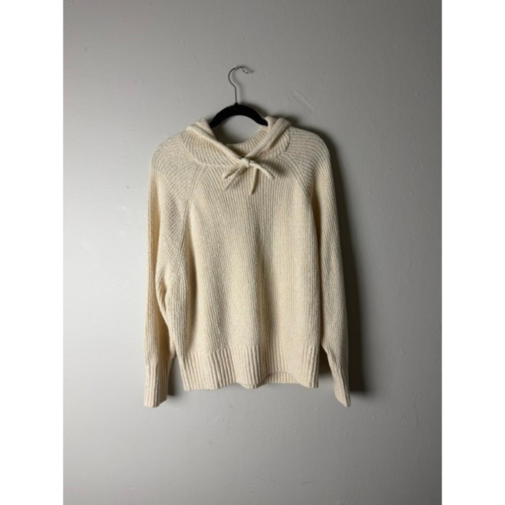 Old Navy Go-Recycled Cream Hooded Ribbed Knit Sweater XL NWT